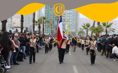 Estudiantes de 8° básico del Colegio Bulnes participaron en desfile por las Glorias Navales