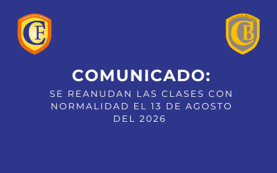 Comunicado:  Se reanudan las clases con normalidad el día de mañana jueves 13 de agosto