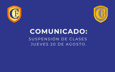 Comunicado: suspensión de clases jueves 20 de agosto