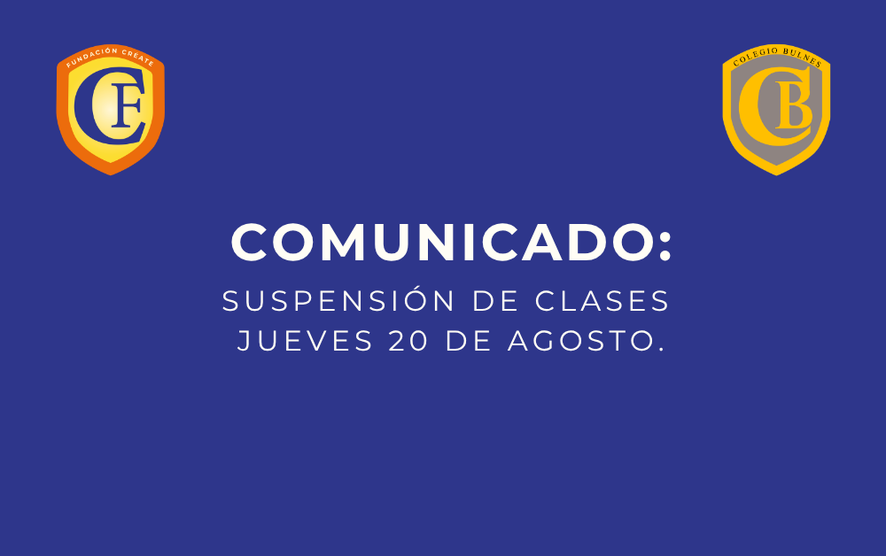 Comunicado: suspensión de clases jueves 20 de agosto